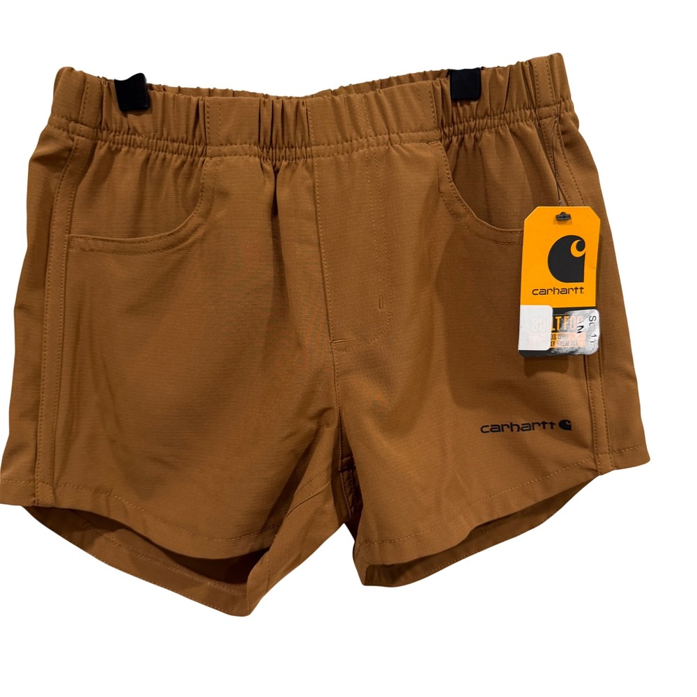 Carhartt Kids‎ Rugged Flex Ripstop Shorts Brown BS9309-G Size Medium 10 NWT